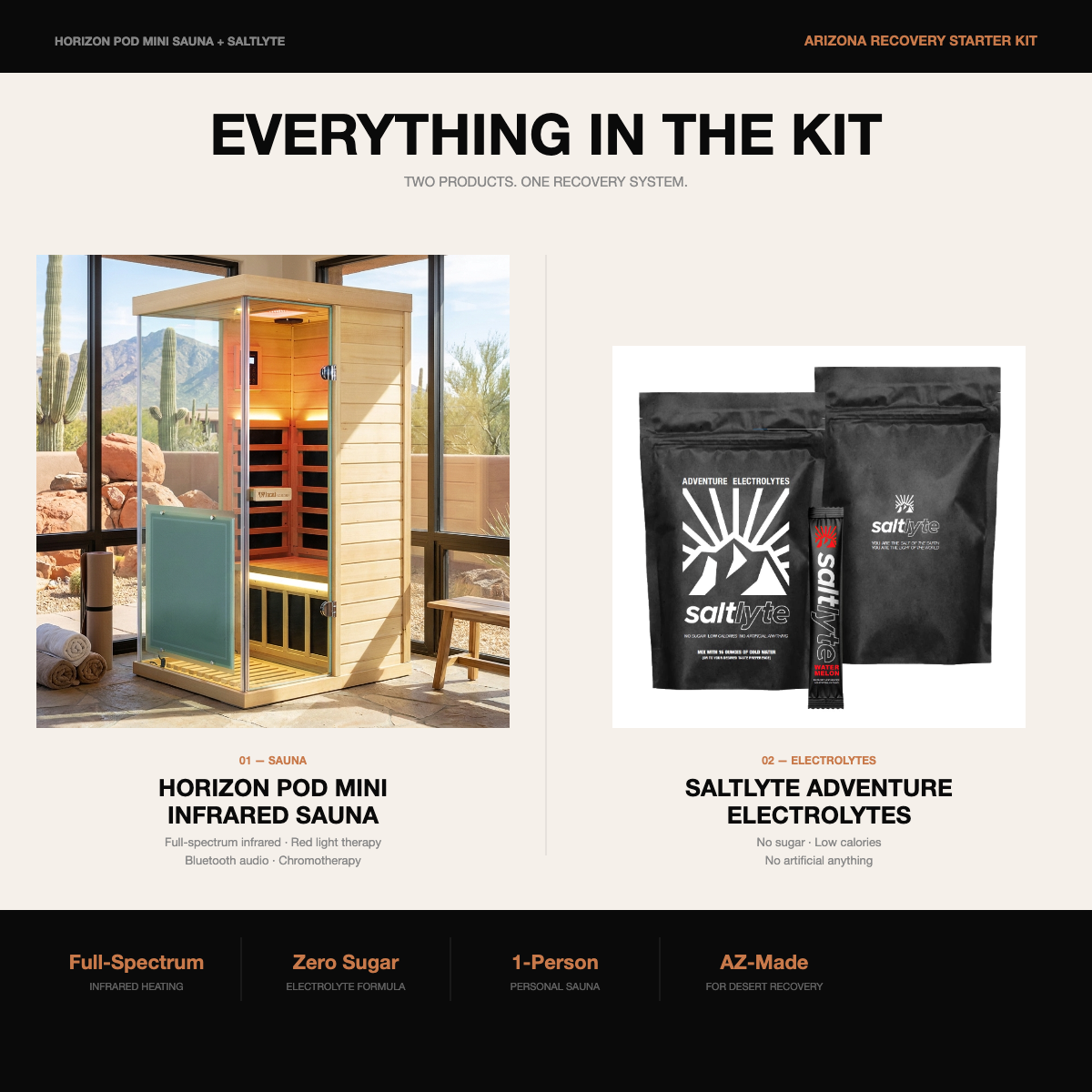 Arizona Recovery Starter Kit – Sauna + Electrolytes